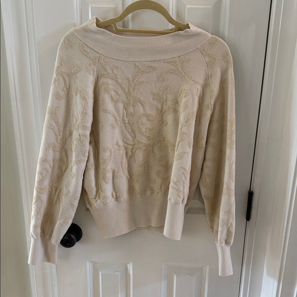 Anthro Cream Sweatshirt tapered